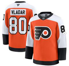 Men's Philadelphia Flyers 80 Dan Vladar Orange 2024 25 Home Stitched Hockey Jersey