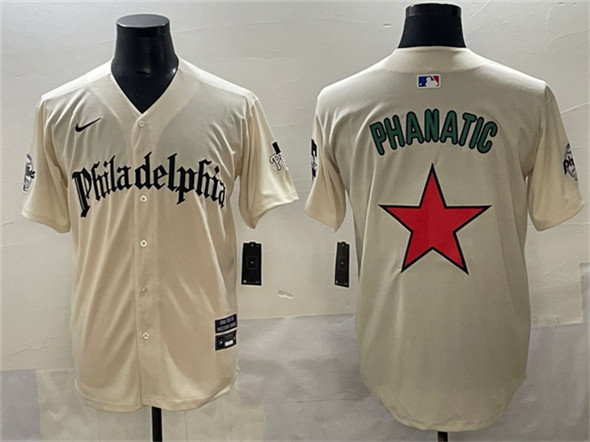 Men's Philadelphia Phillies Cream Phanatic Gothic Vapor Limited Stitched Jersey