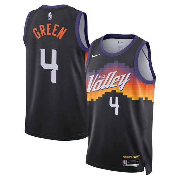 Men's Phoenix Suns 4 Jalen Green Black 2025 26 City Edition Stitched Basketball Jersey