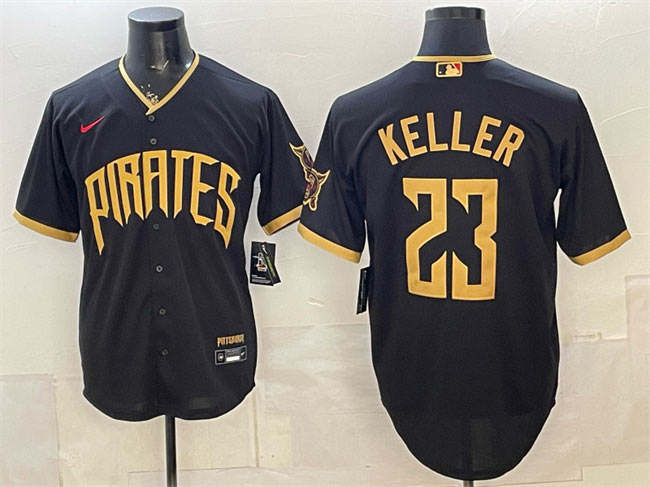 Men's Pittsburgh Pirates 23 Mitch Keller Black 2026 City Connect Stadium Stitched Baseball Jersey