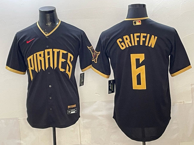 Men's Pittsburgh Pirates 6 Konnor Griffin Black 2026 City Connect Stadium Stitched Baseball Jersey