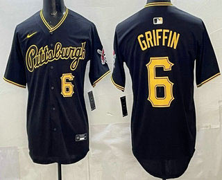 Men's Pittsburgh Pirates 6 Konnor Griffin Black Alternate Limited Jersey