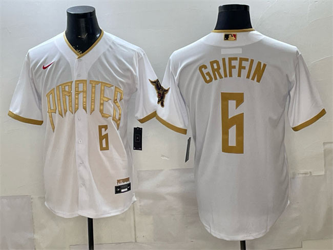Men's Pittsburgh Pirates 6 Konnor Griffin White 2026 City Connect Stadium Stitched Baseball Jersey