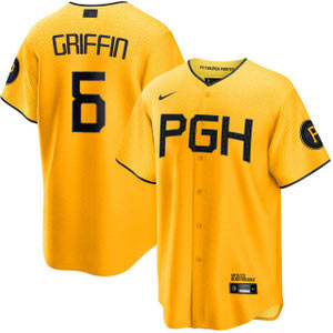 Men's Pittsburgh Pirates 6 Konnor Griffin Yellow City Connect Limited NIKE Jersey