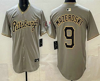 Men's Pittsburgh Pirates 9 Bill Mazeroski Grey Limited Jersey