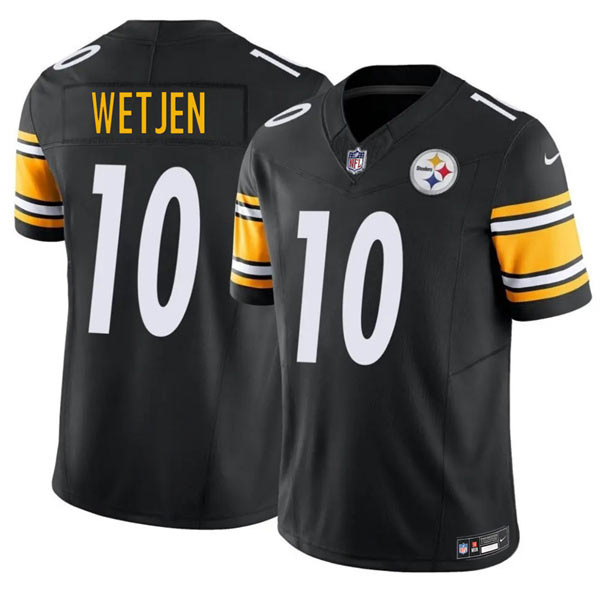 Men's Pittsburgh Steelers 10 Kaden Wetjen Black 2026 Draft F.U.S.E. Vapor Limited Football Stitched Jersey