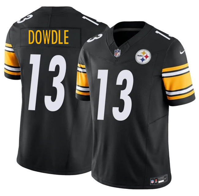Men's Pittsburgh Steelers 13 Rico Dowdle Black 2025 F.U.S.E. Vapor Limited Stitched Football Jersey