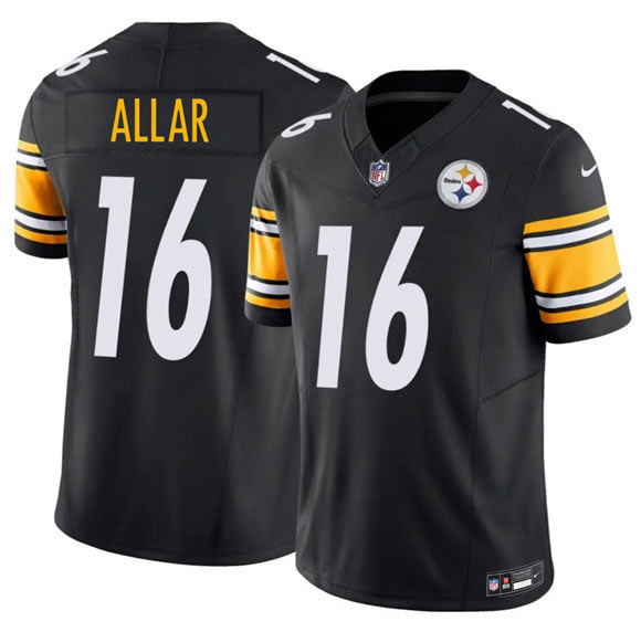Men's Pittsburgh Steelers 16 Drew Allar Black 2026 Draft F.U.S.E. Vapor Limited Football Stitched Jersey