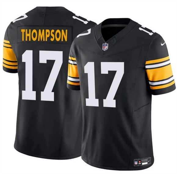 Men's Pittsburgh Steelers 17 Skylar Thompson Black 2025 F.U.S.E. Alternate Vapor Limited Football Stitched Jersey
