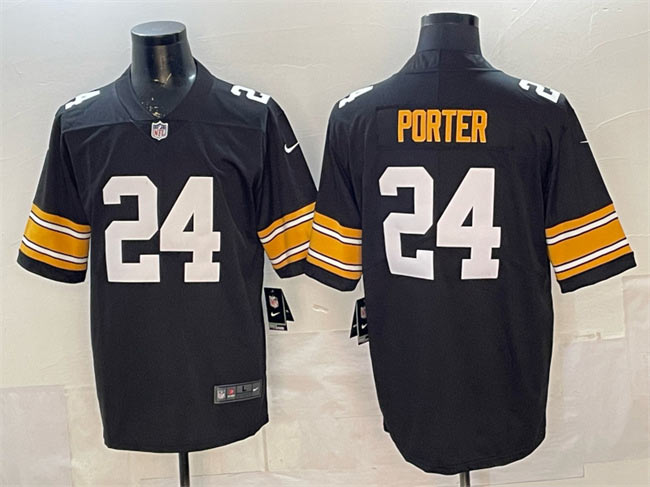 Men's Pittsburgh Steelers 24 Joey Porter Jr. Black Vapor Untouchable Limited Stitched Jersey