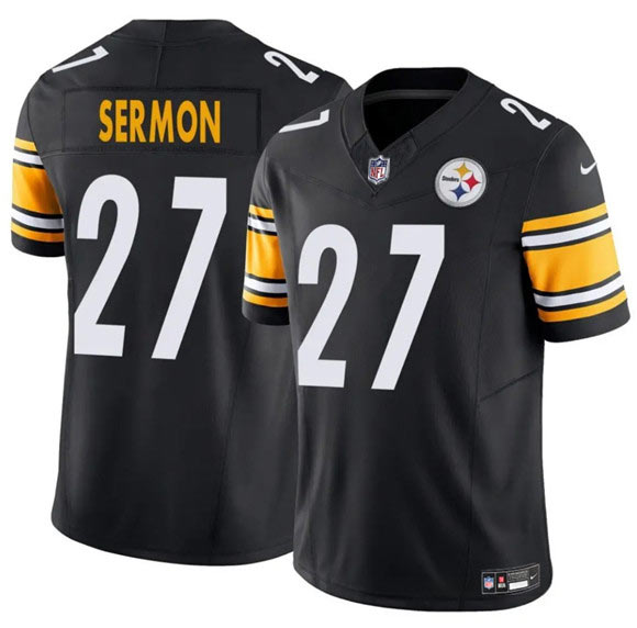 Men's Pittsburgh Steelers 27 Trey Sermon Black 2025 F.U.S.E. Vapor Untouchable Limited Football Stitched Jersey