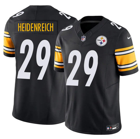 Men's Pittsburgh Steelers 29 Eli Heidenreich Black 2026 Draft F.U.S.E. Vapor Limited Football Stitched Jersey