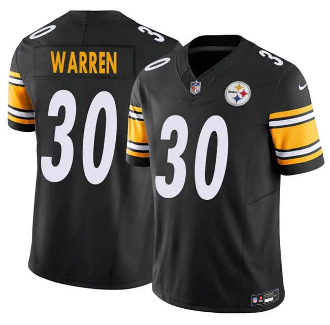 Men's Pittsburgh Steelers 30 Jaylen Warren Black 2025 F.U.S.E. Vapor Untouchable Limited Stitched Jersey