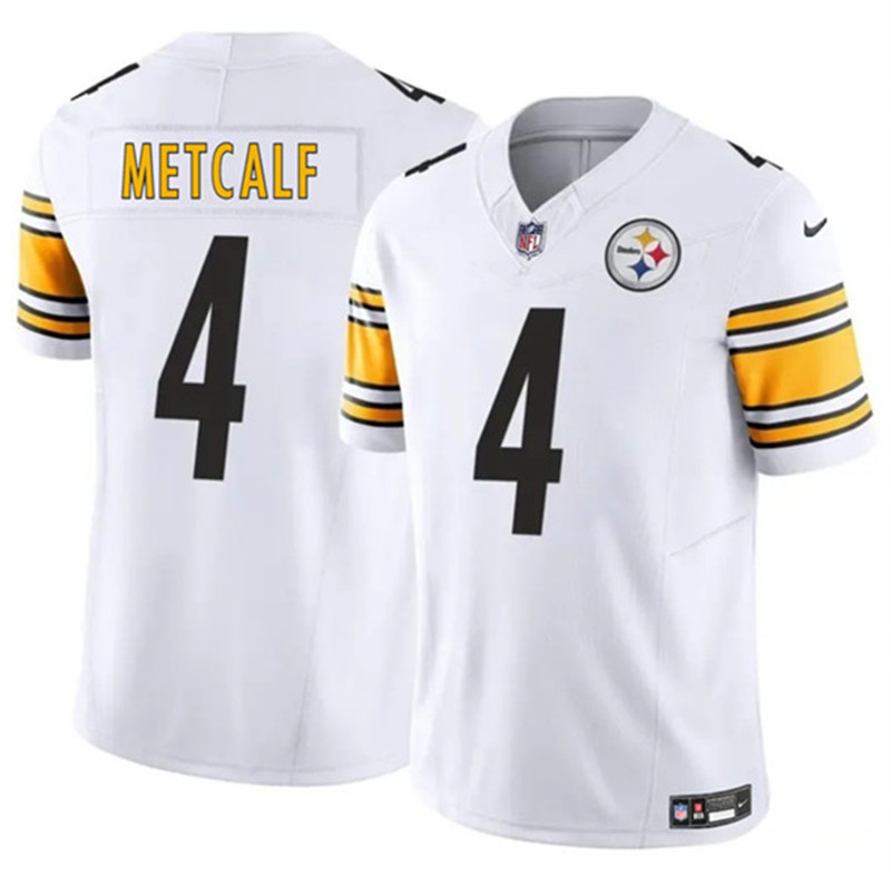 Men's Pittsburgh Steelers 4 DK Metcalf White 2024 F.U.S.E. Vapor Untouchable Limited Football Stitched Jersey