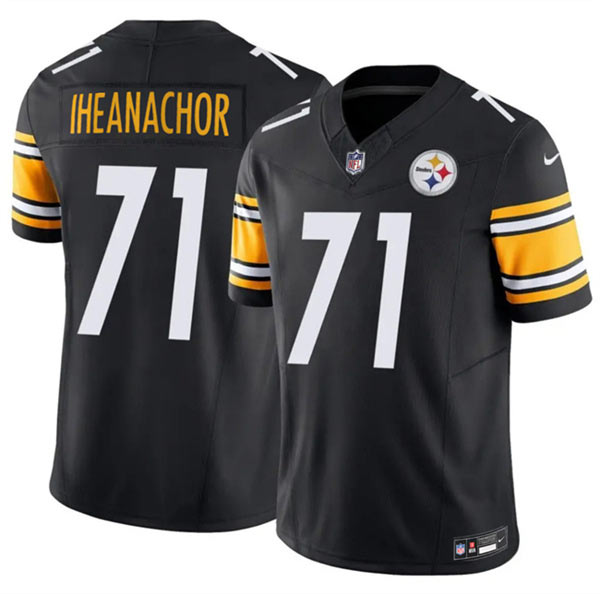 Men's Pittsburgh Steelers 71 Max Iheanachor Black 2026 Draft F.U.S.E. Vapor Limited Football Stitched Jersey