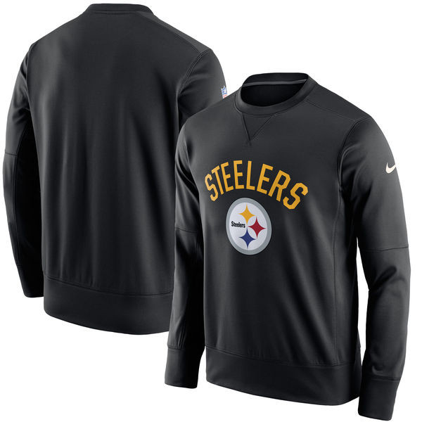 Men's Pittsburgh Steelers Black Sideline Circuit Performance Sweatshirt