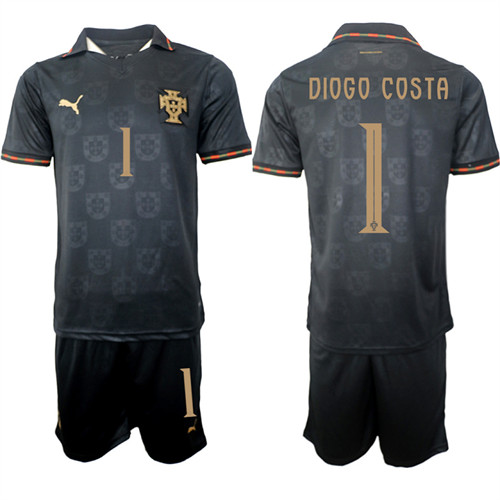 Men's Portugal 1 DIOGO COSTA National Team FIFA x World Cup 2026 Away Gray On Eusebio special edition Jersey