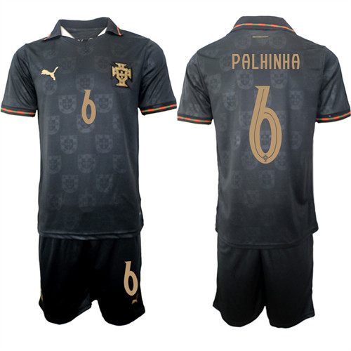 Men's Portugal 6 PALHINHA National Team FIFA x World Cup 2026 Away Gray On Eusebio special edition Jersey