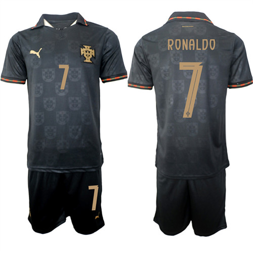 Men's Portugal 7 RONALDO National Team FIFA x World Cup 2026 Away Gray On Eusebio special edition Jersey