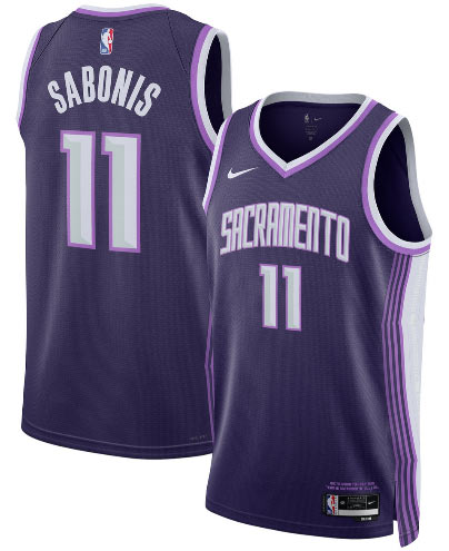 Men's Sacramento Kings 11 Domantas Sabonis Purple 2025 26 City Edition Swingman Stitched Jersey