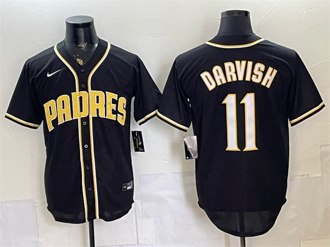Men's San Diego Padres 11 Yu Darvish 2026 Fashion Replica Black Out Stitched Baseball Jersey
