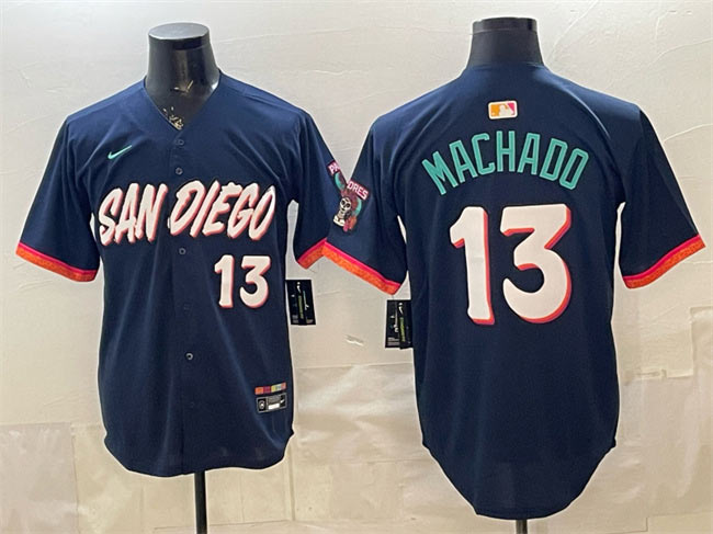 Men's San Diego Padres 13 Manny Machado Obsidian 2026 City Connect Limited Stitched Baseball Jersey