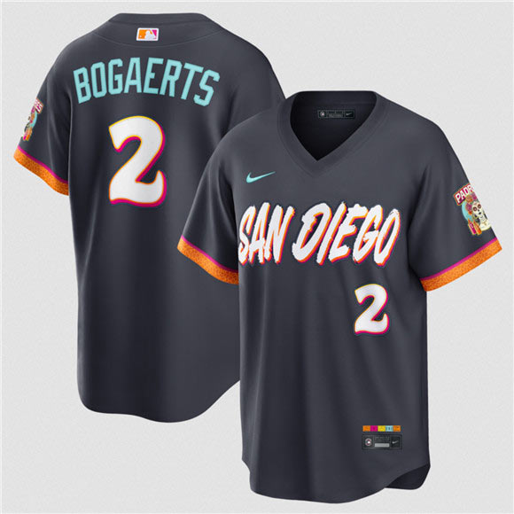 Men's San Diego Padres 2 Xander Bogaerts Obsidian 2026 City Connect Stadium Limited Stitched Baseball Jersey