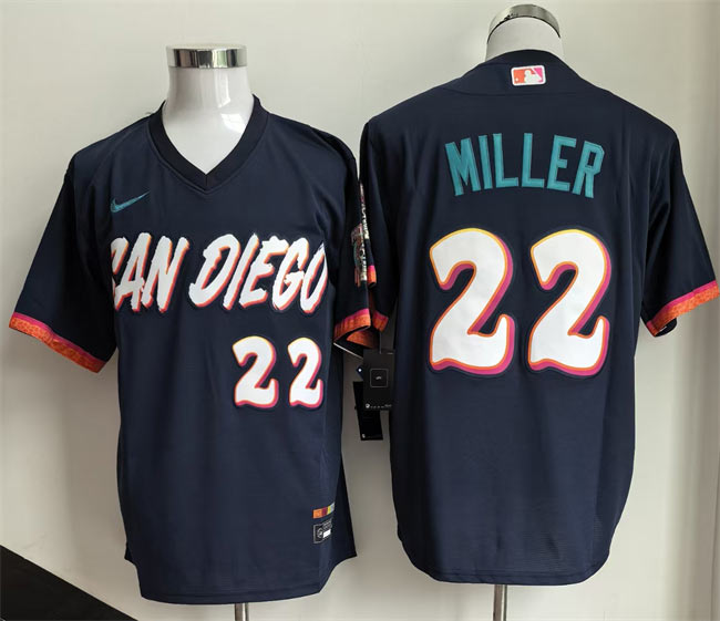 Men's San Diego Padres 22 Mason Miller Obsidian 2026 City Connect Stadium Stitched Baseball Jersey