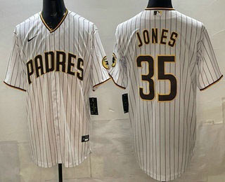 Men's San Diego Padres 35 Randy Jones White Cool Base Jersey