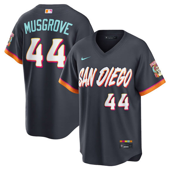 Men's San Diego Padres 44 Joe Musgrove Obsidian 2026 City Connect Stadium Limited Stitched Baseball Jersey