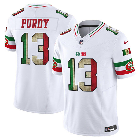 Men's San Francisco 49ers 13 Brock Purdy White 2025 F.U.S.E. Mexico Vapor Limited Football Stitched Jersey