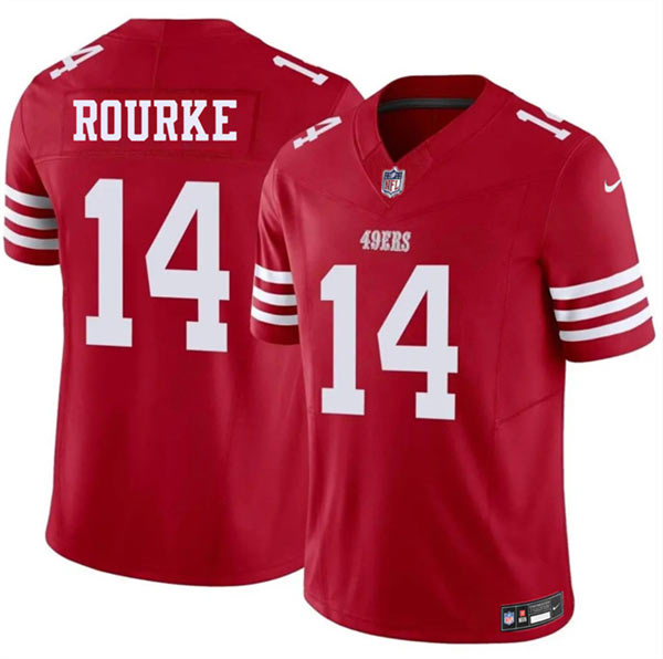 Men's San Francisco 49ers 14 Kurtis Rourke Red 2026 F.U.S.E. Vapor Untouchable Limited Football Stitched Jersey