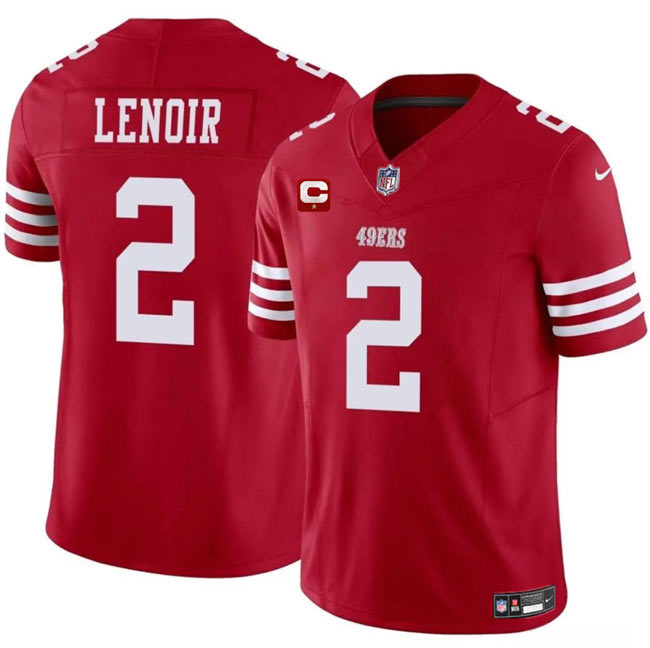 Men's San Francisco 49ers 2 Deommodore Lenoir Red 2025 F.U.S.E. With 1 Star C Patch Vapor Untouchable Limited Stitched Football Jersey