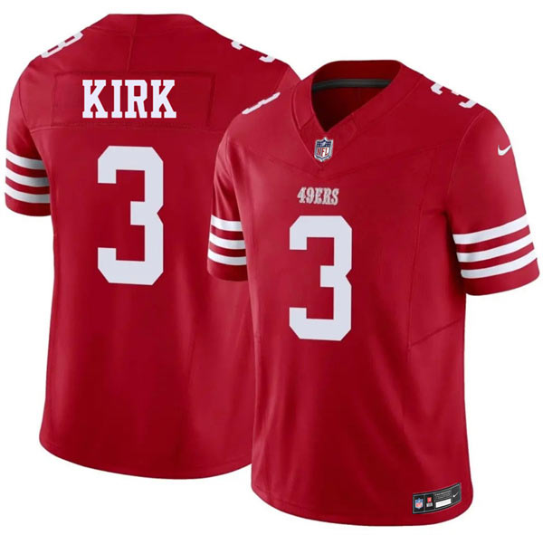 Men's San Francisco 49ers 3 Christian Kirk Red 2026 F.U.S.E. Vapor Untouchable Limited Football Stitched Jersey
