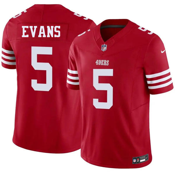 Men's San Francisco 49ers 5 Mike Evans Red 2026 F.U.S.E. Vapor Untouchable Limited Football Stitched Jersey