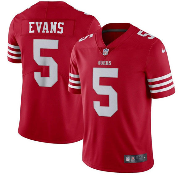 Men's San Francisco 49ers 5 Mike Evans Red 2026 Vapor Untouchable Limited Football Stitched Jersey