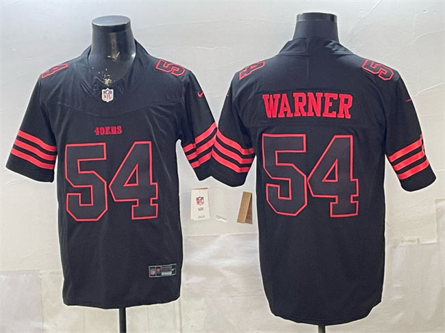 Men's San Francisco 49ers 54 Fred Warner Black F.U.S.E. 'Stranger Things Edition' Vapor Limited Stitched Football Jersey