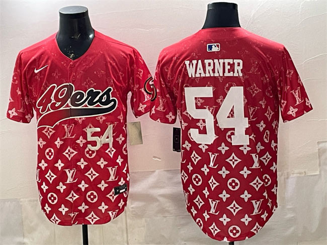 Men's San Francisco 49ers 54 Fred Warner Red Limited Stitched Baseball Jersey