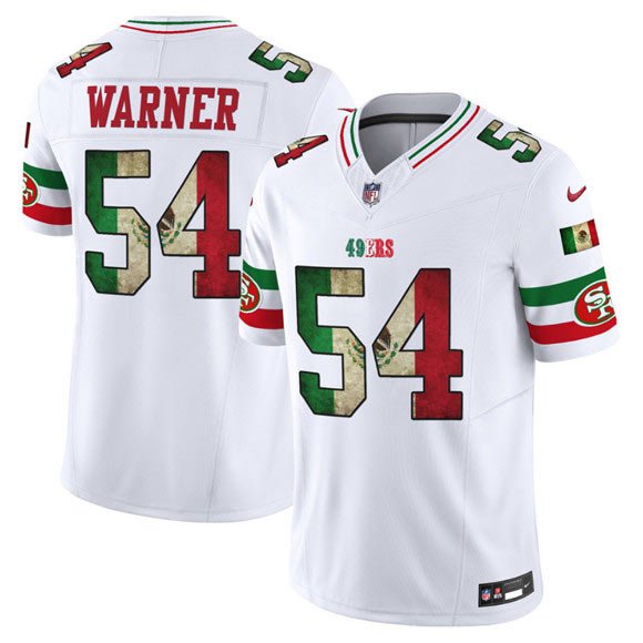 Men's San Francisco 49ers 54 Fred Warner White 2025 F.U.S.E. Mexico Vapor Limited Football Stitched Jersey
