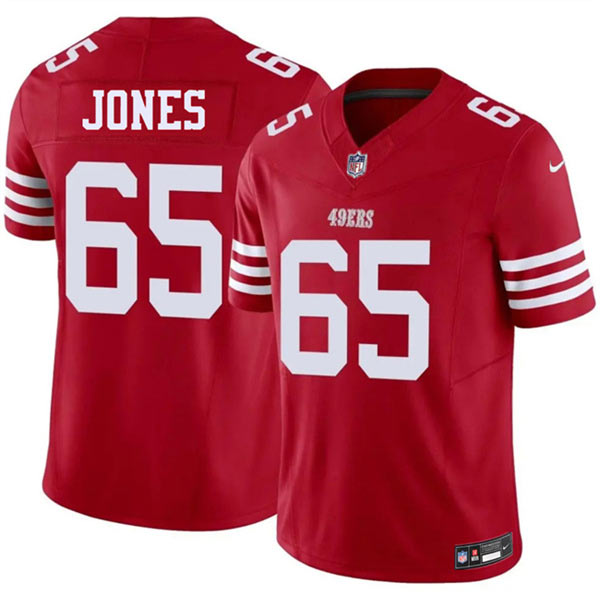 Men's San Francisco 49ers 65 Robert Jones Red 2026 F.U.S.E. Vapor Untouchable Limited Football Stitched Jersey