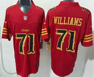 Men's San Francisco 49ers 71 Trent Williams Limited Red Rivalries FUSE Vapor Jersey