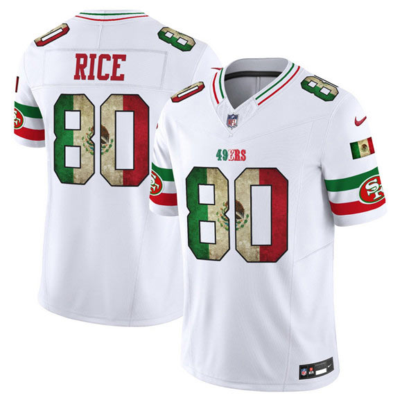 Men's San Francisco 49ers 80 Jerry Rice White 2025 F.U.S.E. Mexico Vapor Limited Football Stitched Jersey