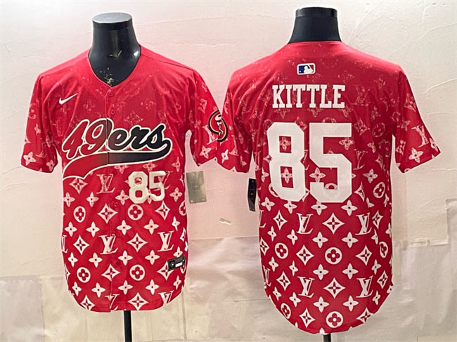 Men's San Francisco 49ers 85 George kittle Red Limited Stitched Baseball Jersey