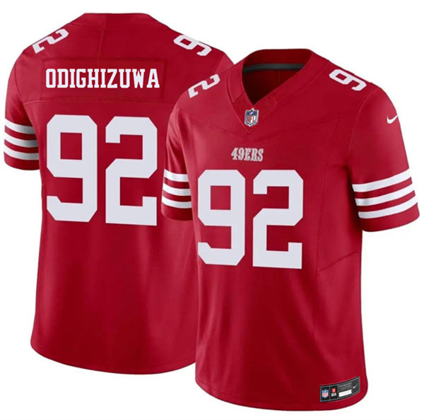 Men's San Francisco 49ers 92 Osa Odighizuwa Red 2026 F.U.S.E. Vapor Untouchable Limited Football Stitched Jersey