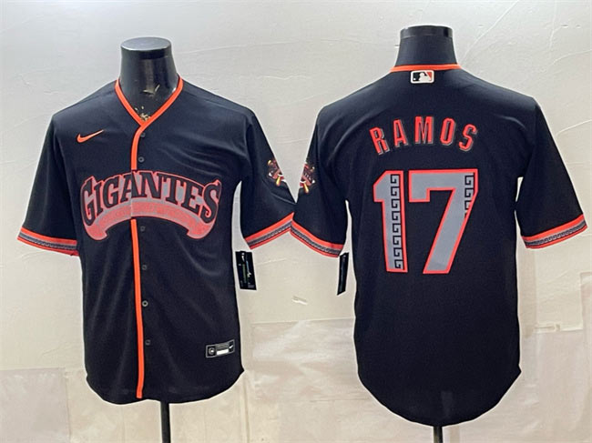 Men's San Francisco Giants 17 Heliot Ramos Black 2026 Alternate Stadium Stitched Baseball Jersey
