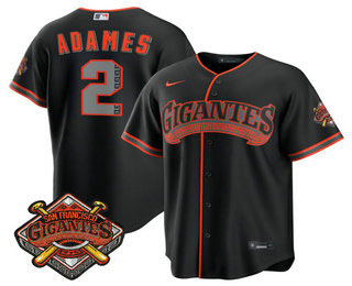 Men's San Francisco Giants 2 Willy Adames Black 2026 Alternate Stadium Stitched Jersey
