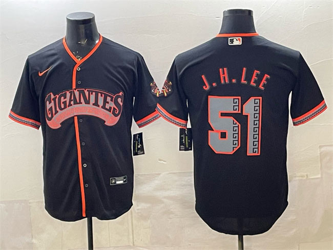 Men's San Francisco Giants 51 Jung Hoo Lee Black 2026 Alternate Stadium Stitched Baseball Jersey