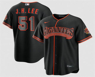 Men's San Francisco Giants 51 Jung Hoo Lee Black 2026 Alternate Stadium Stitched Jersey