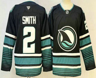 Men's San Jose Sharks 2 Will Smith Black Authentic Jersey
