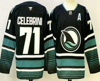 Men's San Jose Sharks 71 Macklin Celebrini Black Authentic Jersey